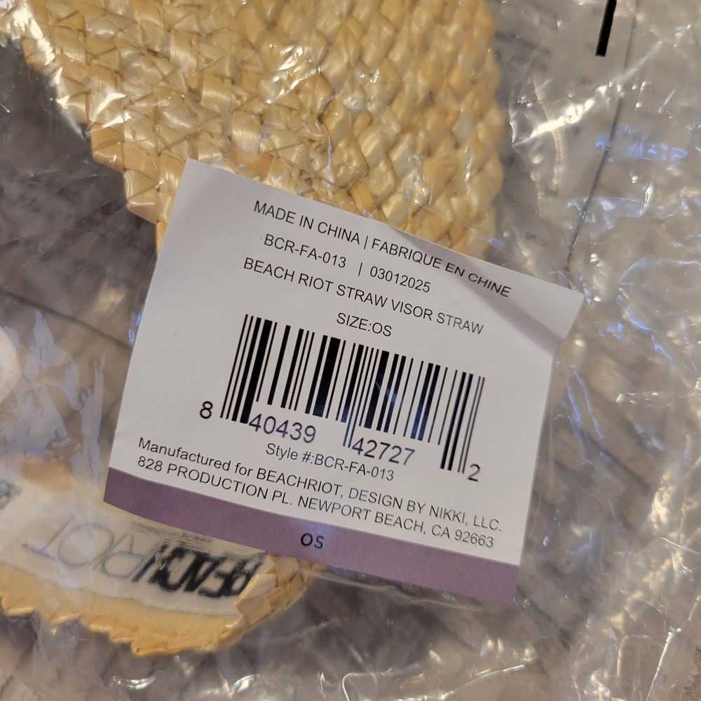 NWT | Beach Riot | Woven Straw Visor - Picture 5 of 5